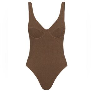 NWT! Somerfield Swim Brown Textured One-Piece Swimsuit